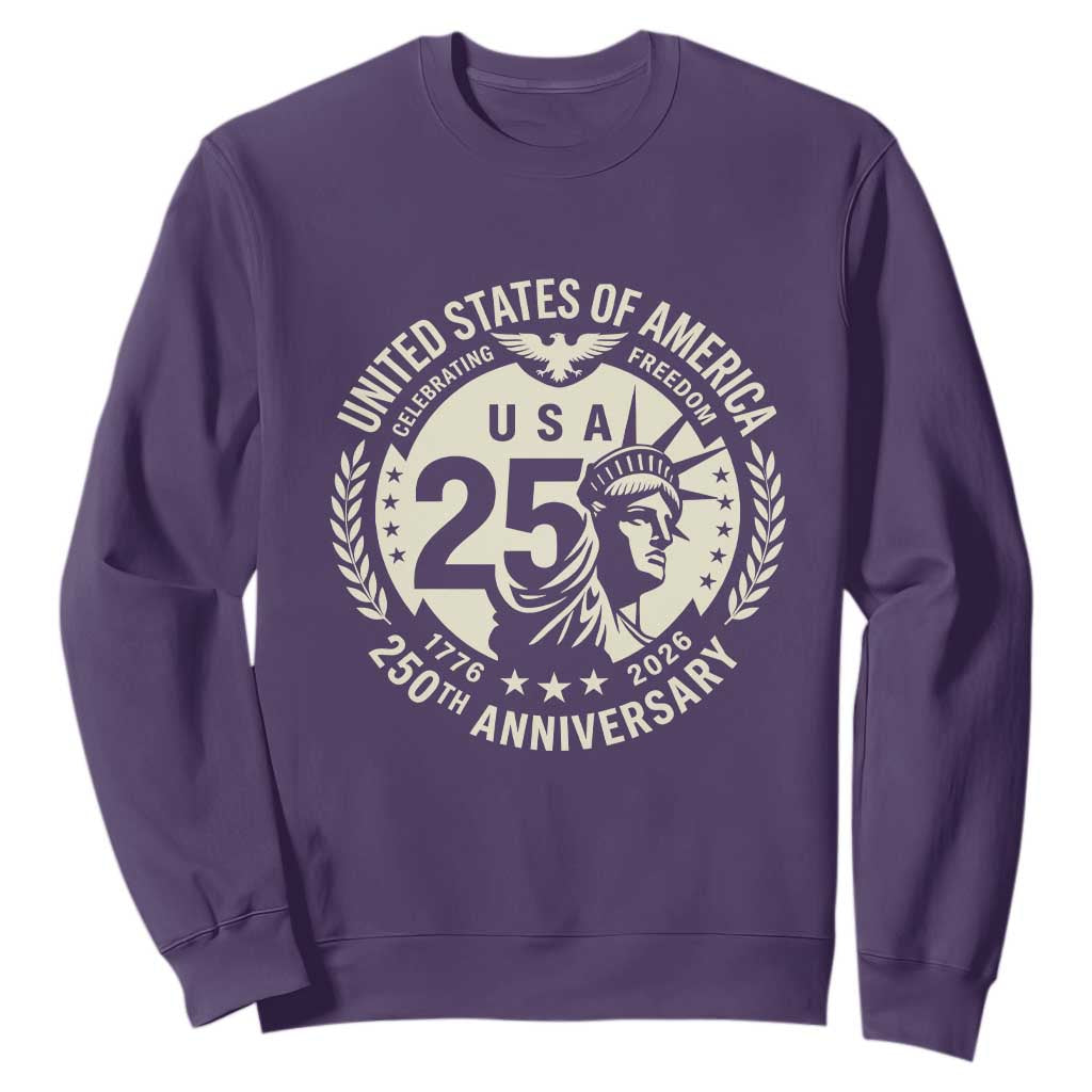 USA 250th Anniversary Statue of Liberty Vintage Crest Sweatshirt Celebrating Freedom 1776 to 2026 Semiquincentennial