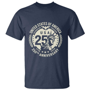USA 250th Anniversary Statue of Liberty Vintage Crest T Shirt Celebrating Freedom 1776 to 2026 Semiquincentennial