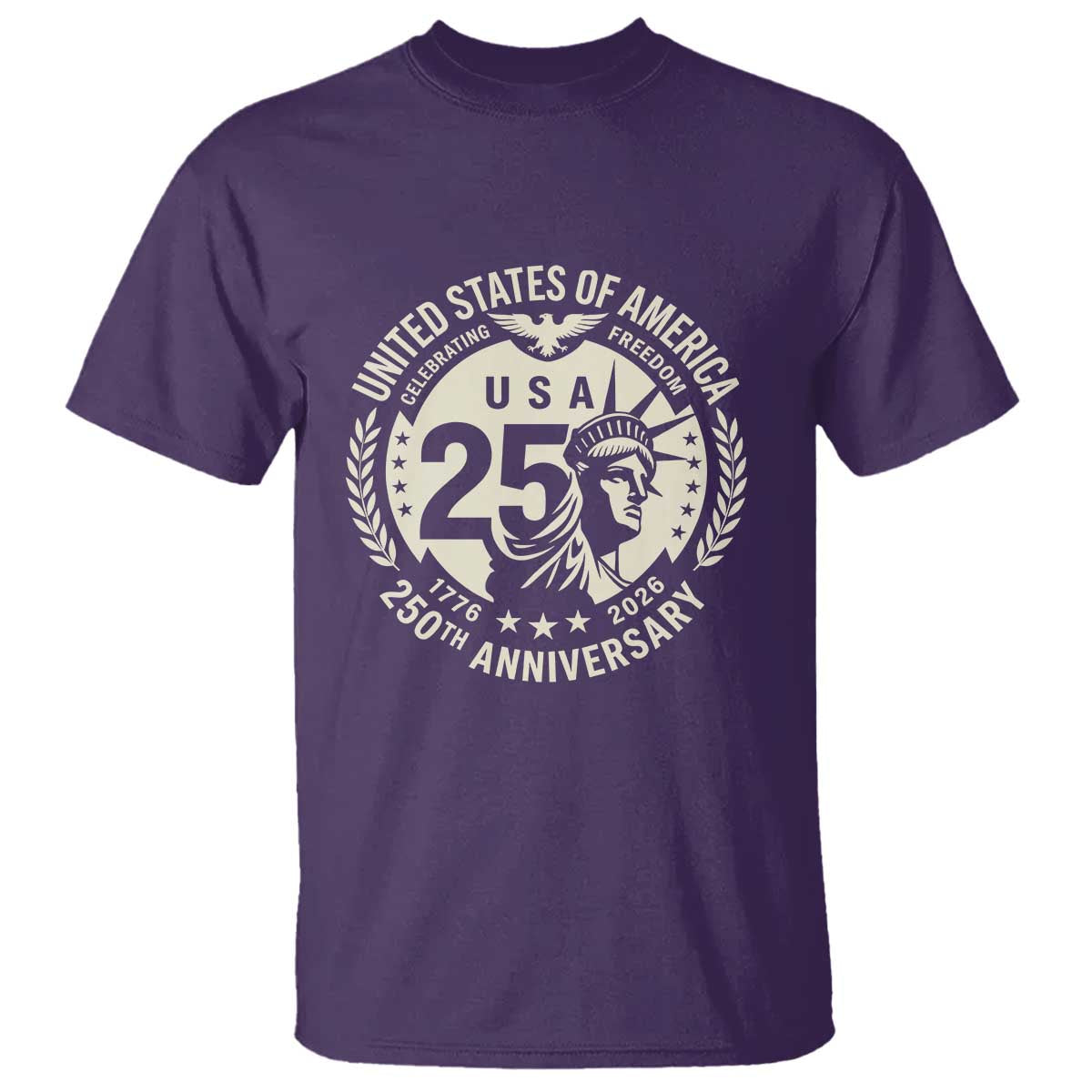 USA 250th Anniversary Statue of Liberty Vintage Crest T Shirt Celebrating Freedom 1776 to 2026 Semiquincentennial