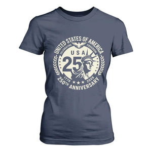 USA 250th Anniversary Statue of Liberty Vintage Crest T Shirt For Women Celebrating Freedom 1776 to 2026 Semiquincentennial