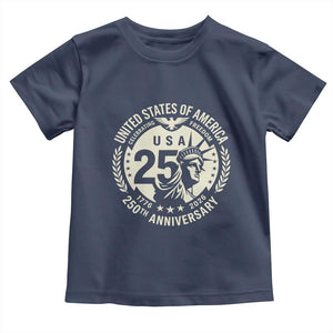 USA 250th Anniversary Statue of Liberty Vintage Crest Toddler T Shirt Celebrating Freedom 1776 to 2026 Semiquincentennial