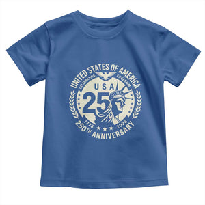 USA 250th Anniversary Statue of Liberty Vintage Crest Toddler T Shirt Celebrating Freedom 1776 to 2026 Semiquincentennial
