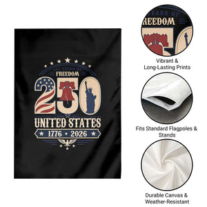 250 Years of Freedom Liberty Bell and Statue of Liberty Graphic Garden Flag 1776 2026 US Pride American Flag Graphic Emblem TS02 Print Your Wear
