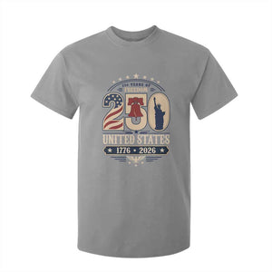 250 Years of Freedom Liberty Bell and Statue of Liberty Graphic T Shirt For Kid 1776 2026 US Pride American Flag Graphic Emblem