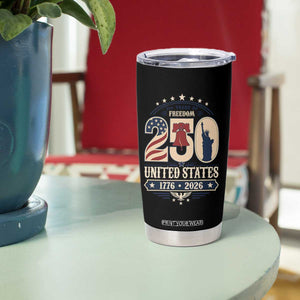 250 Years of Freedom Liberty Bell and Statue of Liberty Graphic Tumbler Cup 1776 2026 US Pride American Flag Graphic Emblem TS02 Print Your Wear
