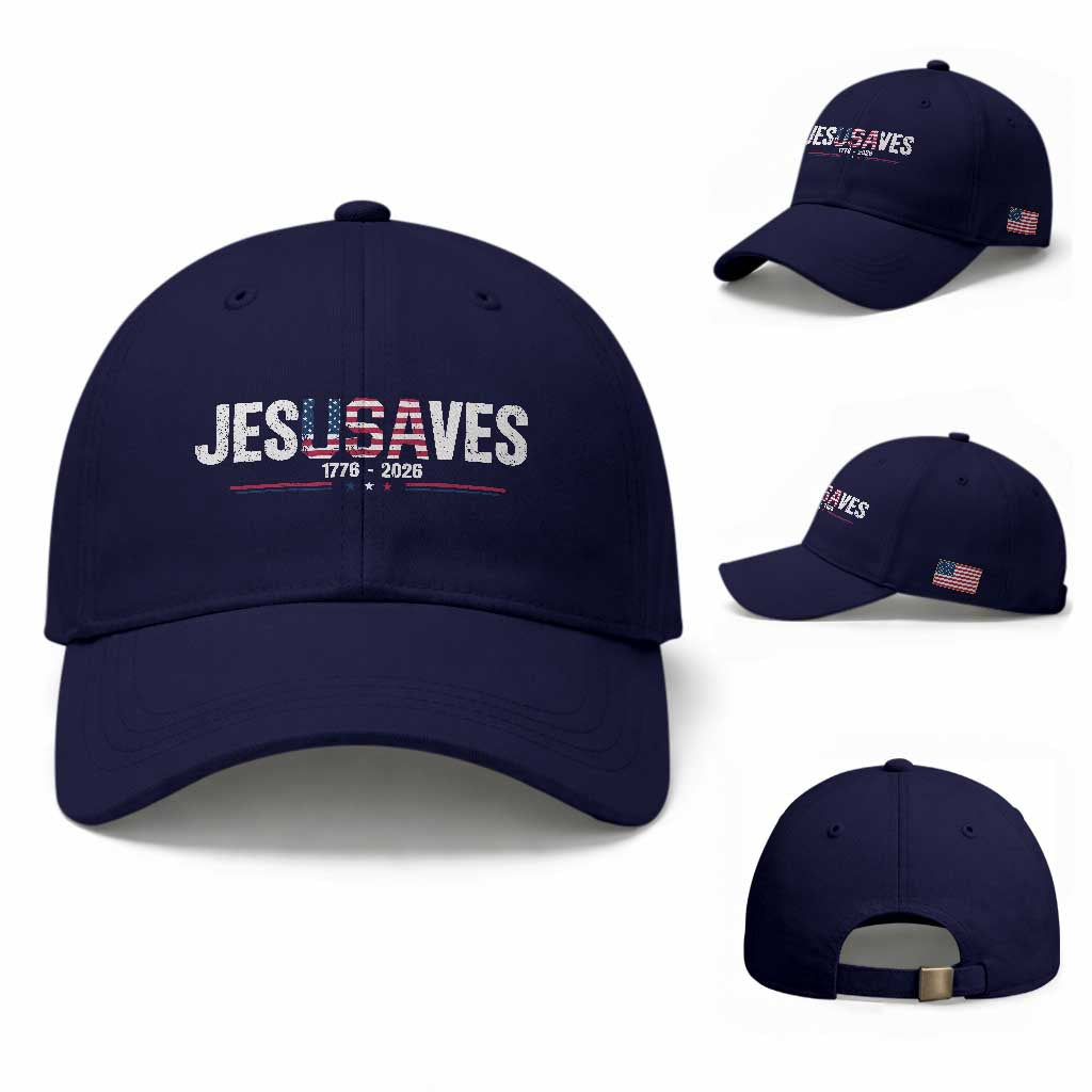 Jesus Saves USA Semiquincentennial 1776 2026 Baseball Cap Patriotic Christian Faith USA 250 Years of Freedom