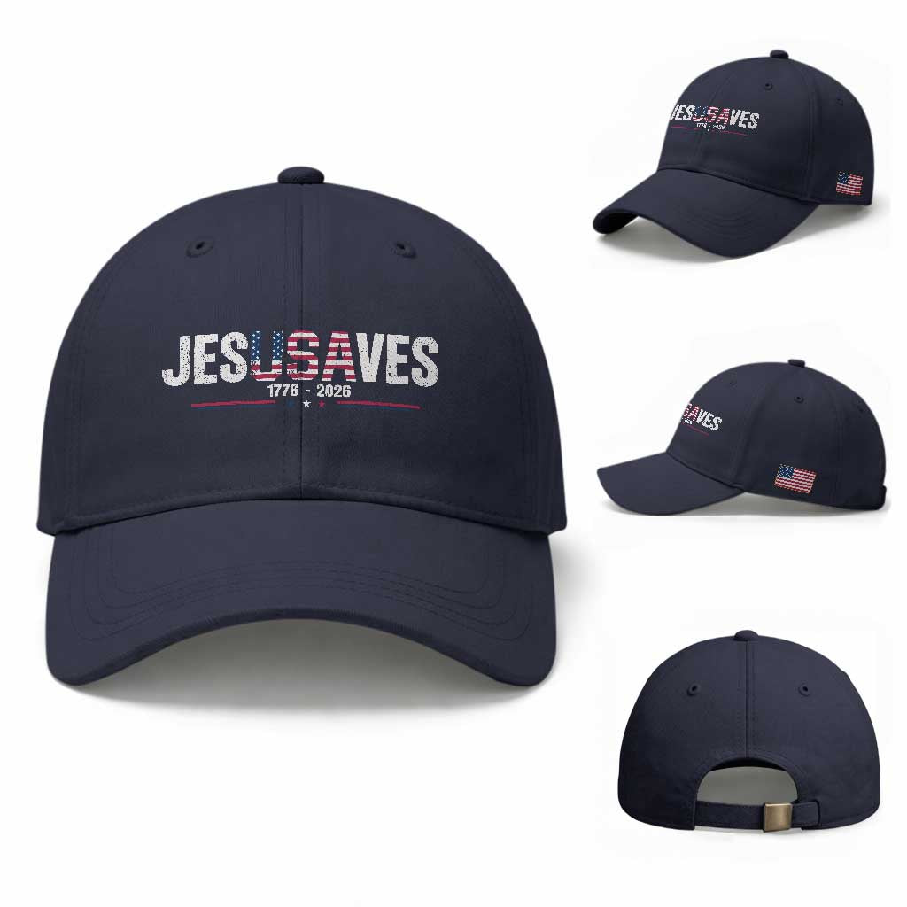 Jesus Saves USA Semiquincentennial 1776 2026 Baseball Cap Patriotic Christian Faith USA 250 Years of Freedom