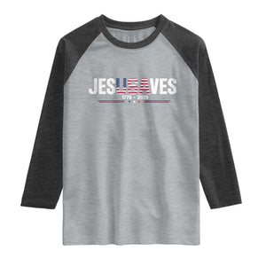 Jesus Saves USA Semiquincentennial 1776 2026 Raglan Shirt Patriotic Christian Faith USA 250 Years of Freedom