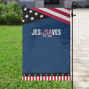 Jesus Saves USA Semiquincentennial 1776 2026 Patriotic Garden Flag Christian Faith USA 250 Years of Freedom