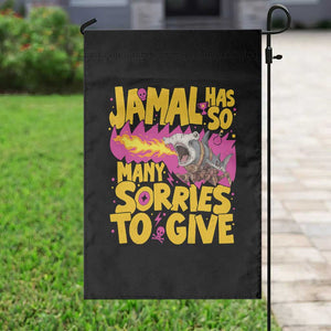 Jamal Has So Many Sorries To Give Garden Flag Funny Fire Breathing Hammerhead Shark Gamer