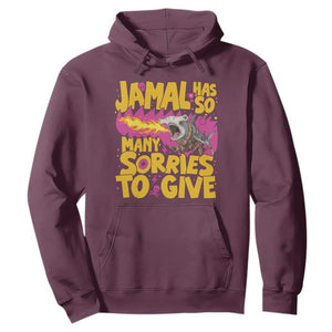 Jamal Has So Many Sorries To Give Hoodie Funny Fire Breathing Hammerhead Shark Gamer