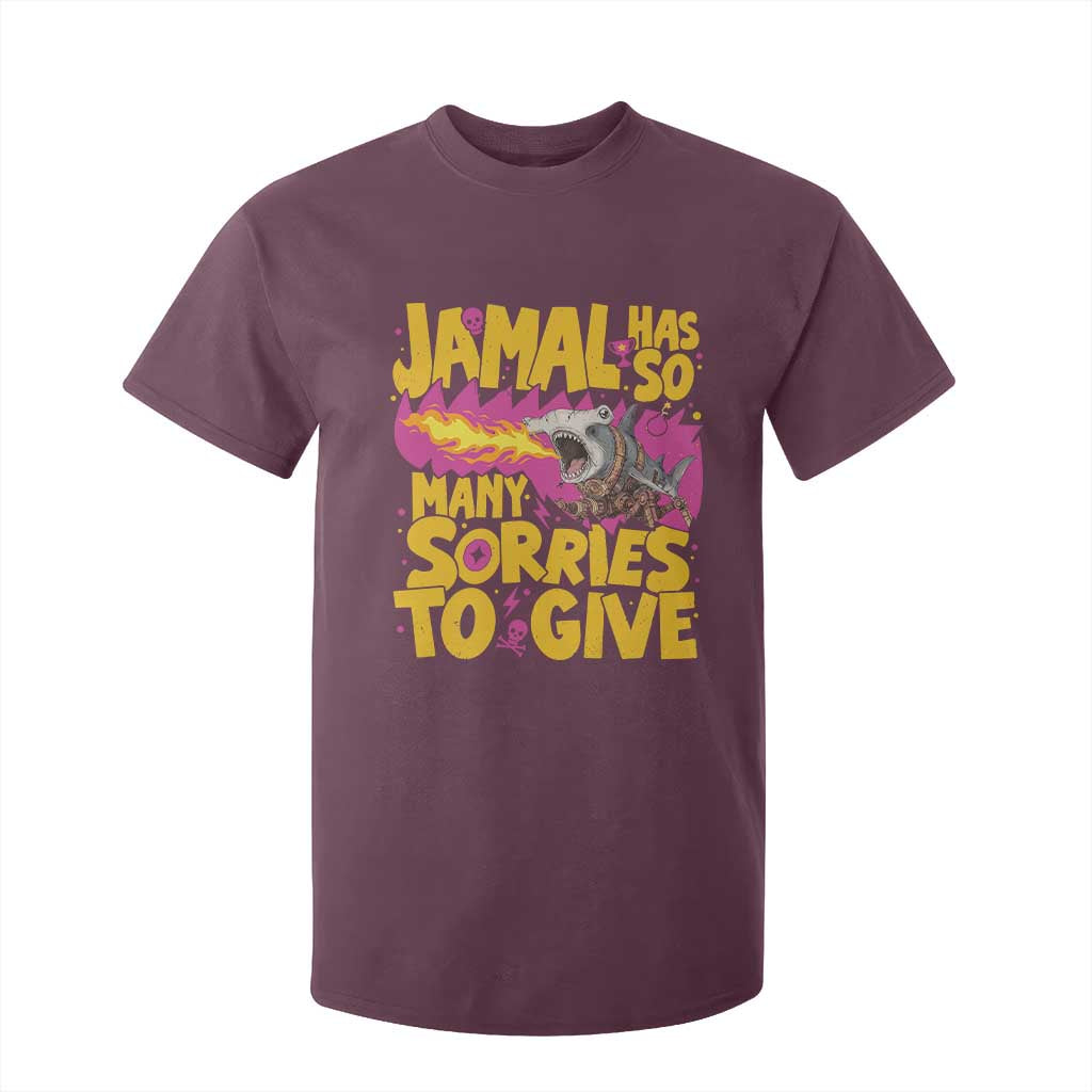 Jamal Has So Many Sorries To Give T Shirt For Kid Funny Fire Breathing Hammerhead Shark Gamer