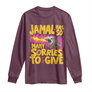 Jamal Has So Many Sorries To Give Long Sleeve Shirt Funny Fire Breathing Hammerhead Shark Gamer