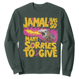 Jamal Has So Many Sorries To Give Sweatshirt Funny Fire Breathing Hammerhead Shark Gamer