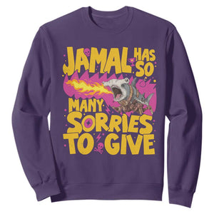 Jamal Has So Many Sorries To Give Sweatshirt Funny Fire Breathing Hammerhead Shark Gamer