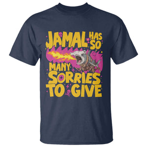 Jamal Has So Many Sorries To Give T Shirt Funny Fire Breathing Hammerhead Shark Gamer