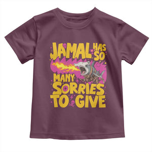 Jamal Has So Many Sorries To Give Toddler T Shirt Funny Fire Breathing Hammerhead Shark Gamer