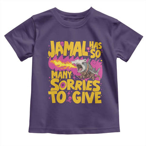 Jamal Has So Many Sorries To Give Toddler T Shirt Funny Fire Breathing Hammerhead Shark Gamer