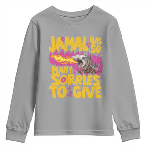 Jamal Has So Many Sorries To Give Youth Sweatshirt Funny Fire Breathing Hammerhead Shark Gamer
