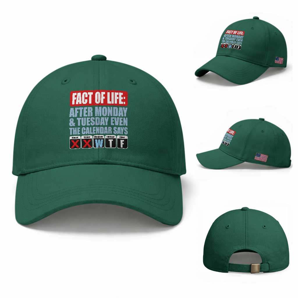 Fact Of Life Even The Calendar Says WTF Baseball Cap Funny Sarcastic Workplace Weekday Humor