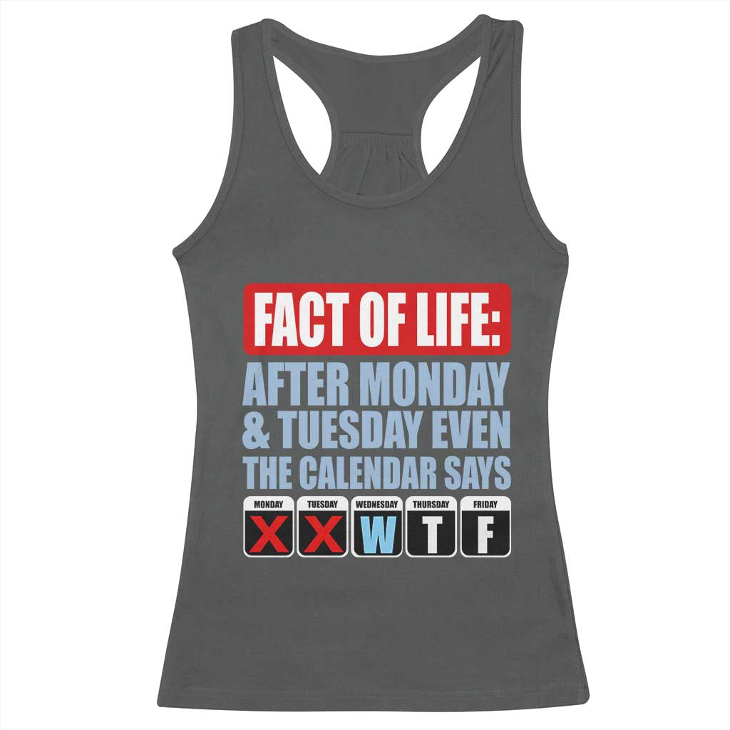 Fact Of Life Even The Calendar Says WTF Racerback Tank Top Funny Sarcastic Workplace Weekday Humor