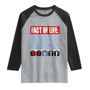 Fact Of Life Even The Calendar Says WTF Raglan Shirt Funny Sarcastic Workplace Weekday Humor