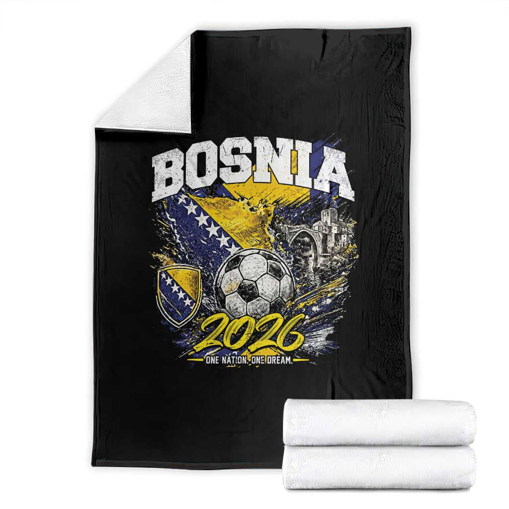 Bosnia Soccer Jersey Pride 2026 Throw Blanket One Nation One Dream Heritage Football Sports Fan