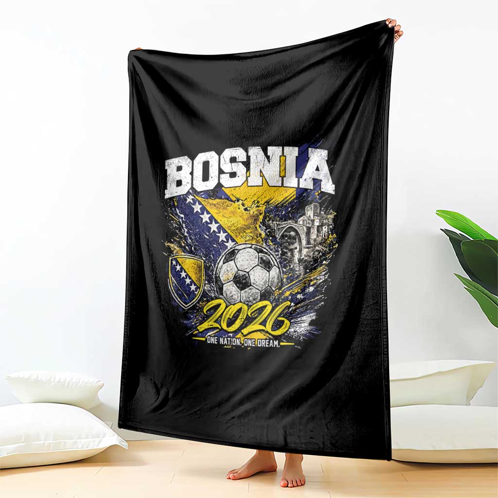 Bosnia Soccer Jersey Pride 2026 Throw Blanket One Nation One Dream Heritage Football Sports Fan