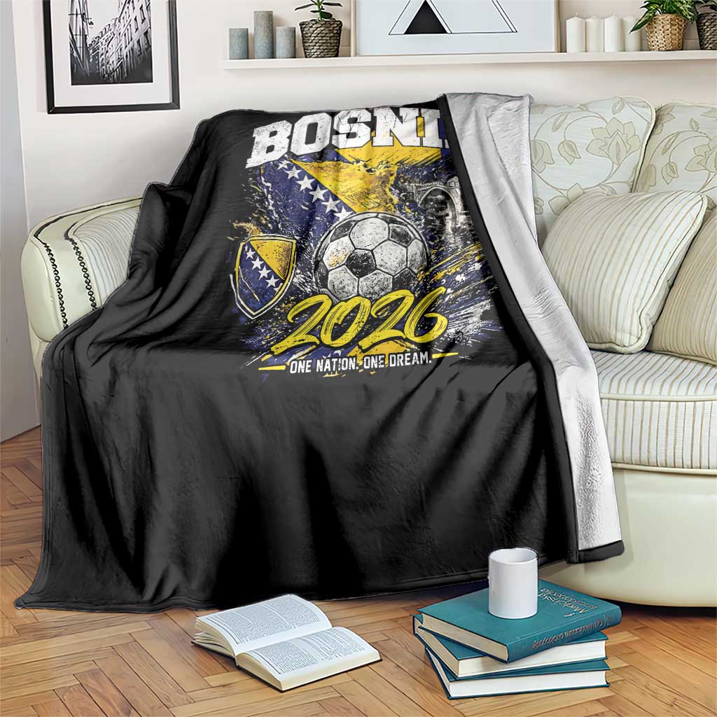 Bosnia Soccer Jersey Pride 2026 Throw Blanket One Nation One Dream Heritage Football Sports Fan