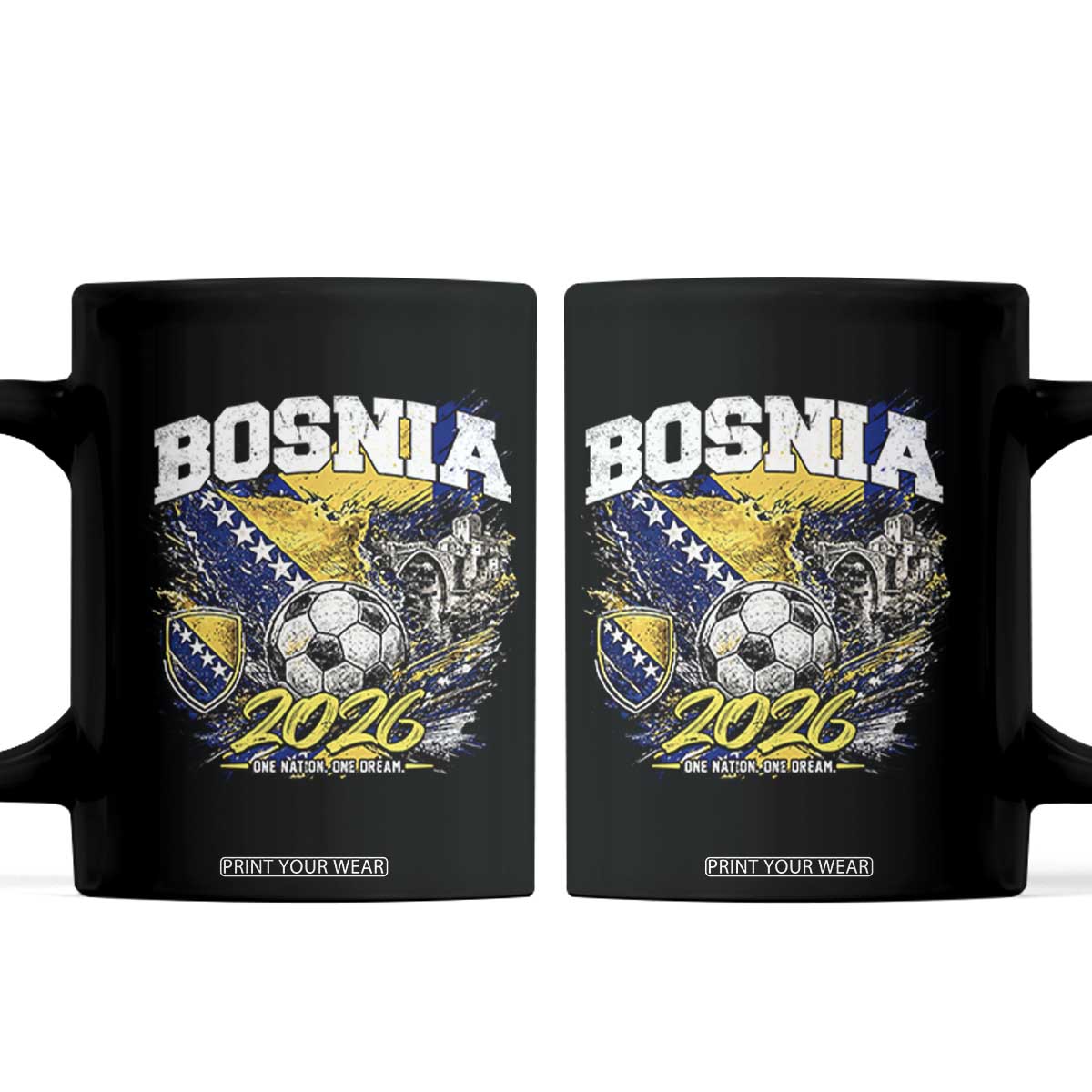 Bosnia Soccer Jersey Pride 2026 Coffee Mug One Nation One Dream Heritage Football Sports Fan