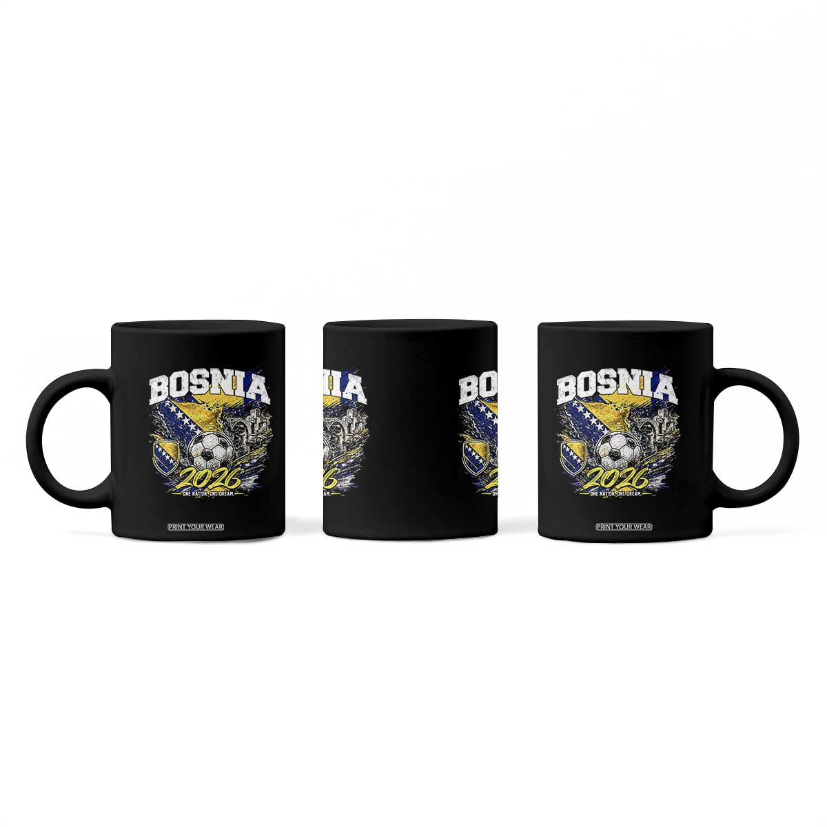 Bosnia Soccer Jersey Pride 2026 Coffee Mug One Nation One Dream Heritage Football Sports Fan