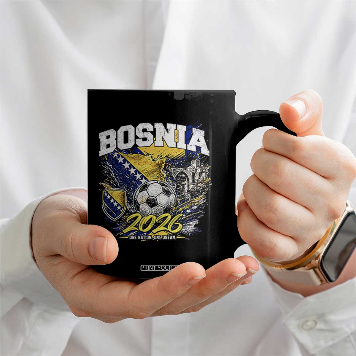 Bosnia Soccer Jersey Pride 2026 Coffee Mug One Nation One Dream Heritage Football Sports Fan