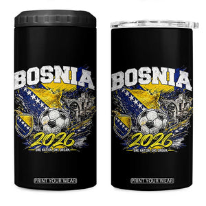 Bosnia Soccer Jersey Pride 2026 4 in 1 Can Cooler Tumbler One Nation One Dream Heritage Football Sports Fan