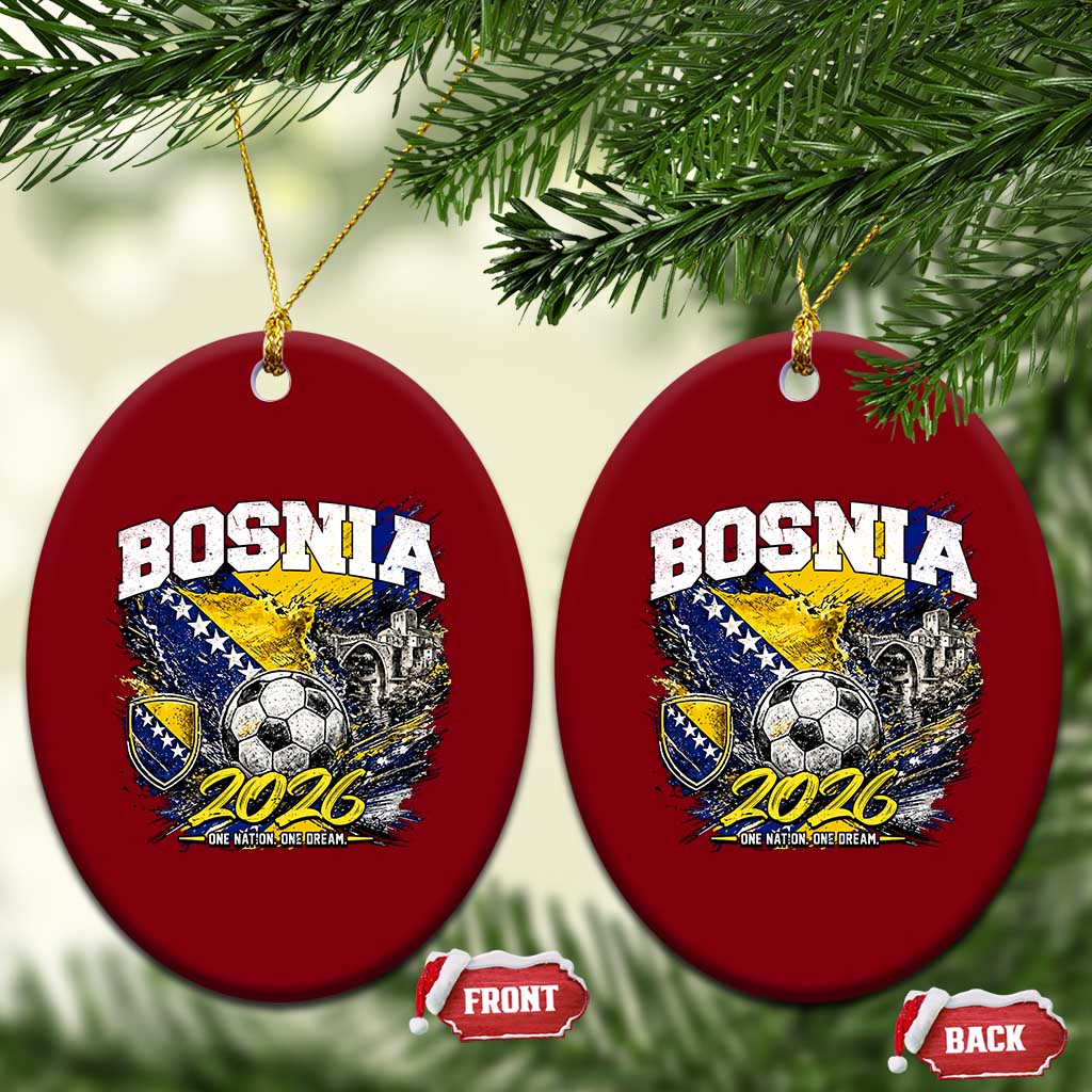 Bosnia Soccer Jersey Pride 2026 Ceramic Ornament One Nation One Dream Heritage Football Sports Fan