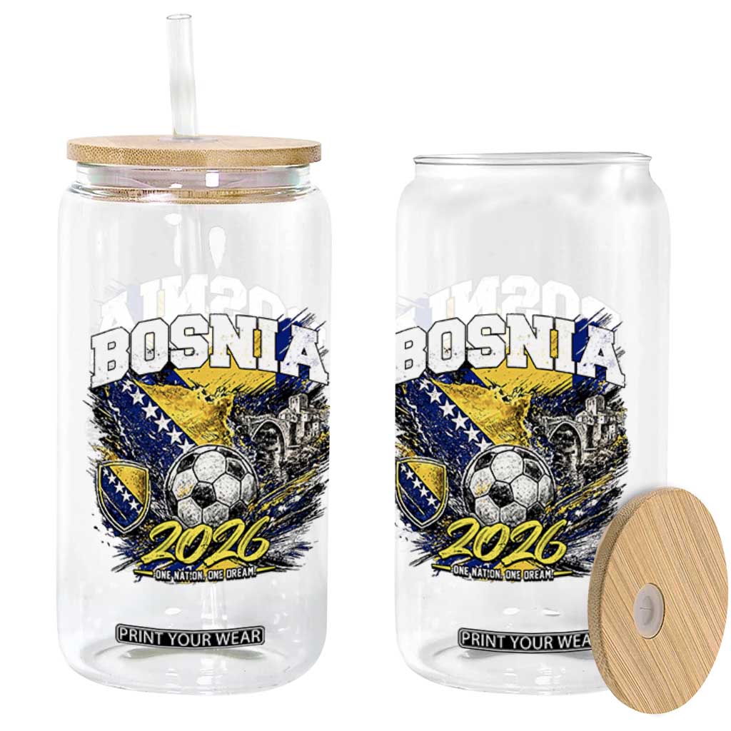 Bosnia Soccer Jersey Pride 2026 Glass Can One Nation One Dream Heritage Football Sports Fan