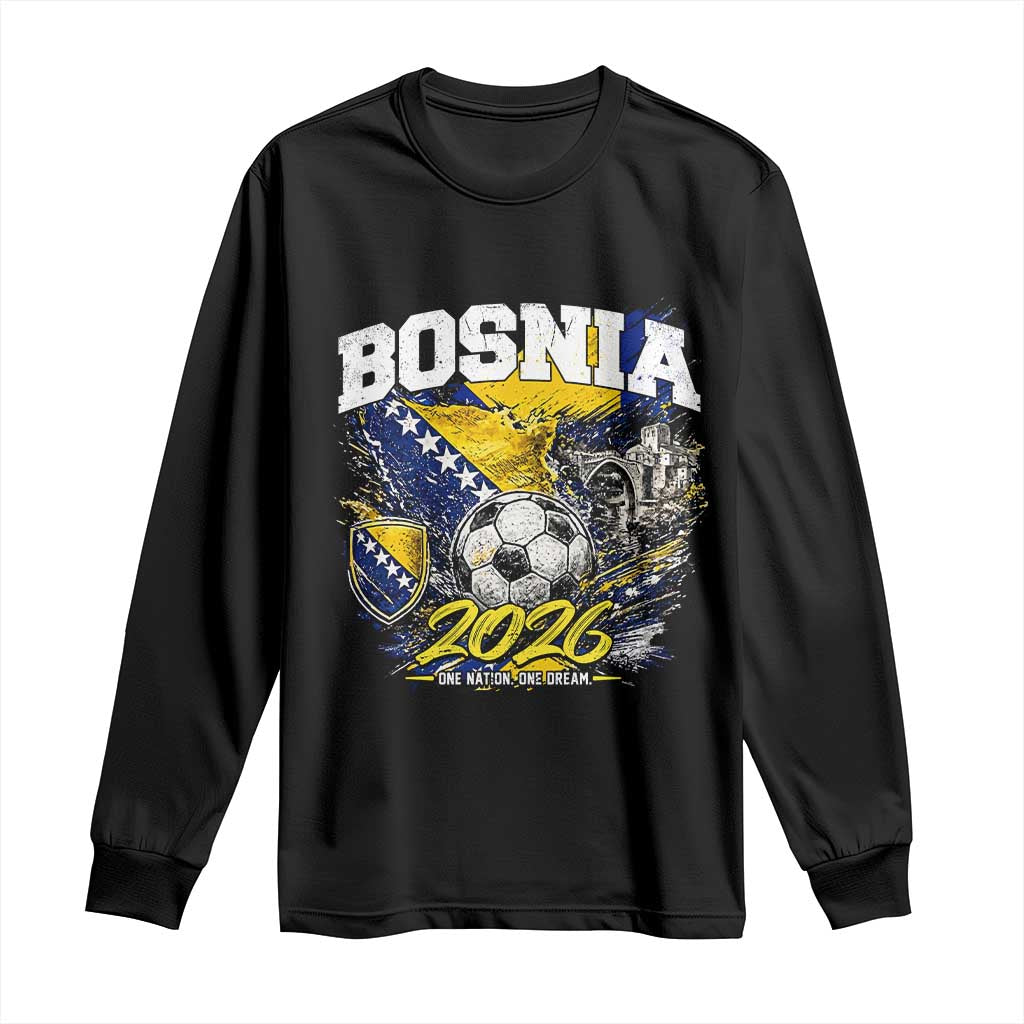 Bosnia Soccer Jersey Pride 2026 Long Sleeve Shirt One Nation One Dream Heritage Football Sports Fan