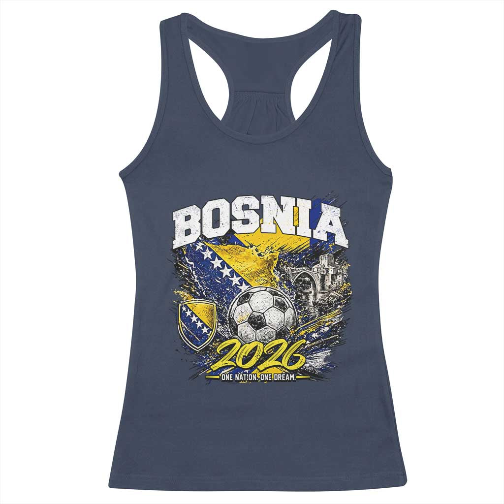 Bosnia Soccer Jersey Pride 2026 Racerback Tank Top One Nation One Dream Heritage Football Sports Fan