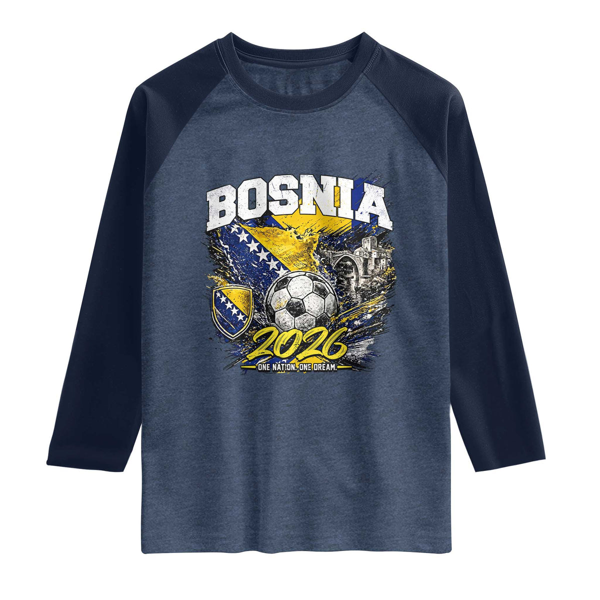 Bosnia Soccer Jersey Pride 2026 Raglan Shirt One Nation One Dream Heritage Football Sports Fan