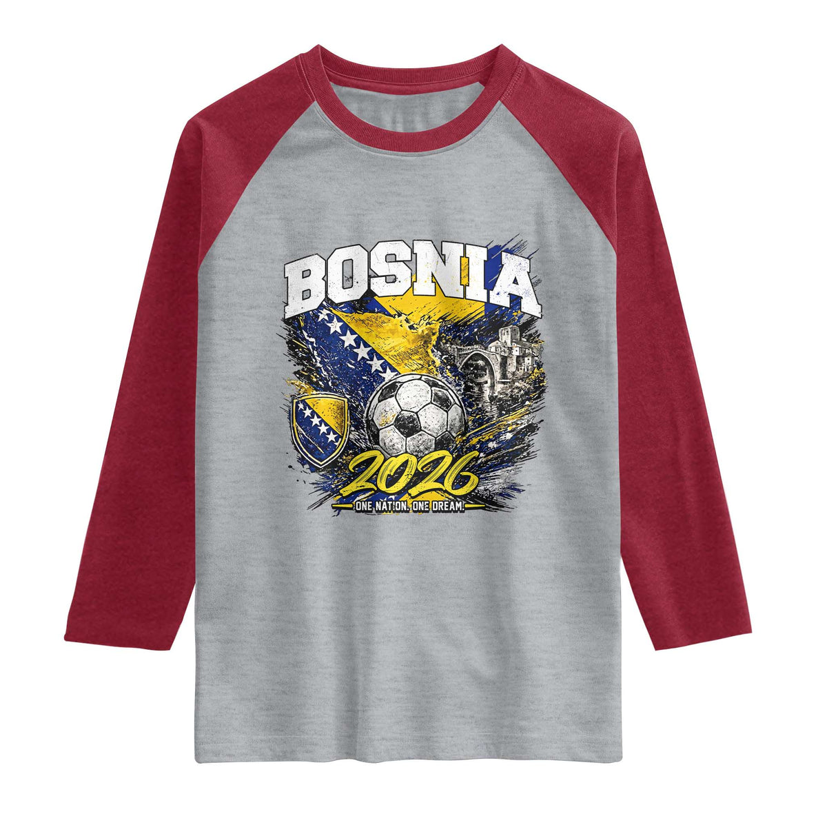 Bosnia Soccer Jersey Pride 2026 Raglan Shirt One Nation One Dream Heritage Football Sports Fan
