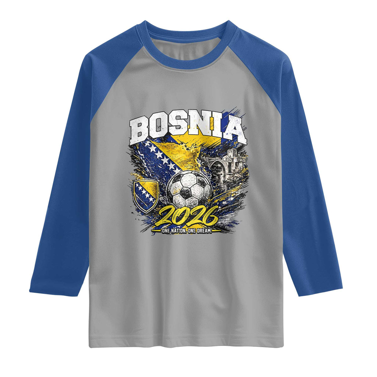 Bosnia Soccer Jersey Pride 2026 Raglan Shirt One Nation One Dream Heritage Football Sports Fan