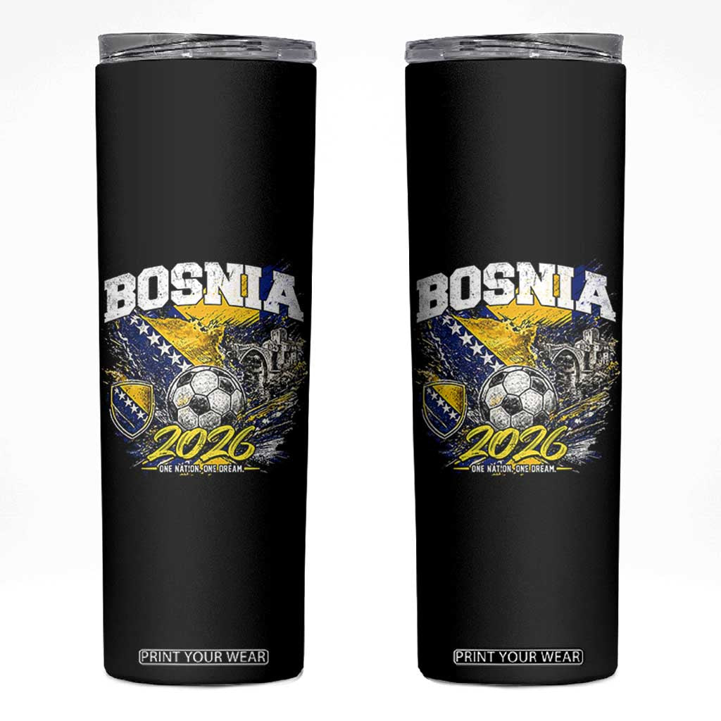 Bosnia Soccer Jersey Pride 2026 Skinny Tumbler One Nation One Dream Heritage Football Sports Fan