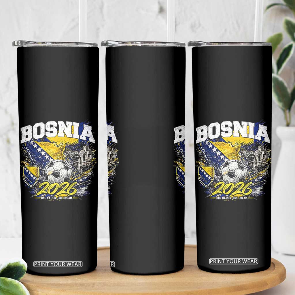 Bosnia Soccer Jersey Pride 2026 Skinny Tumbler One Nation One Dream Heritage Football Sports Fan