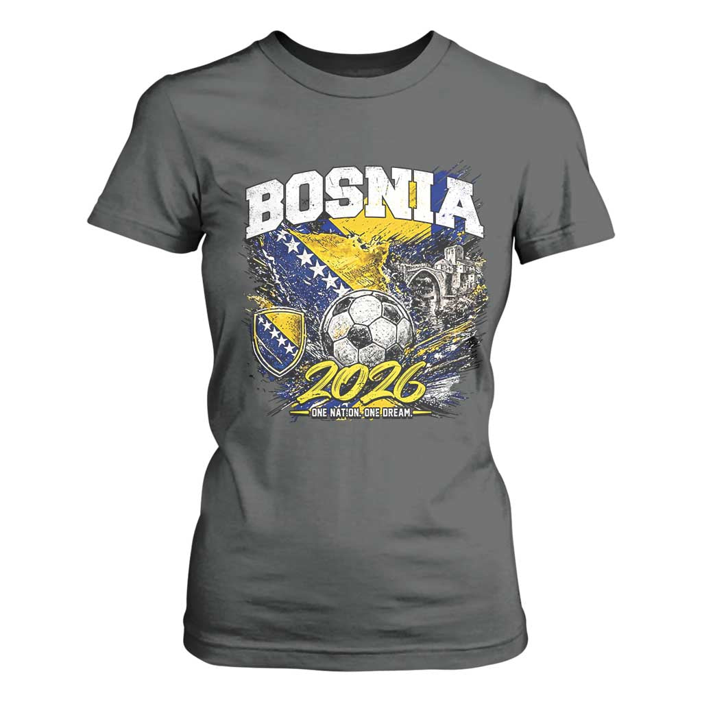 Bosnia Soccer Jersey Pride 2026 T Shirt For Women One Nation One Dream Heritage Football Sports Fan
