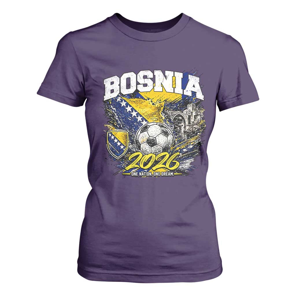Bosnia Soccer Jersey Pride 2026 T Shirt For Women One Nation One Dream Heritage Football Sports Fan