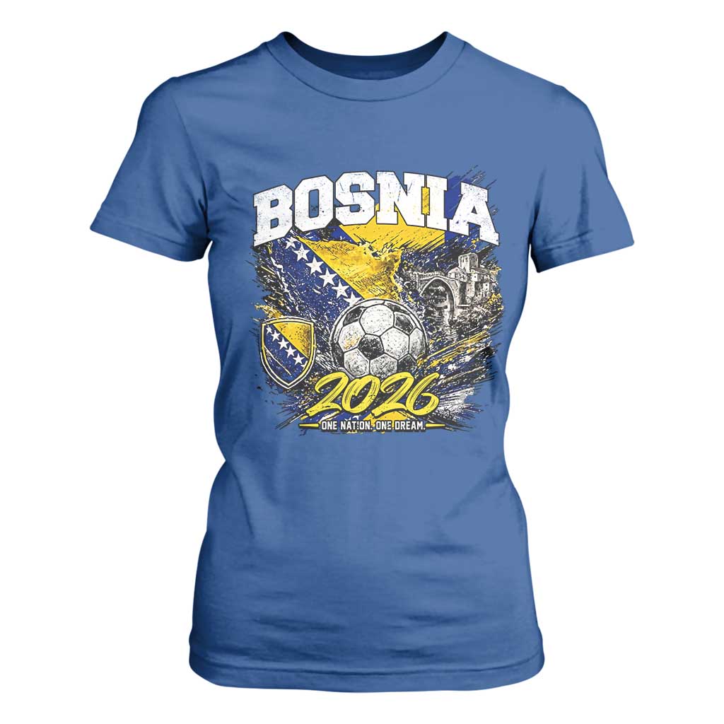 Bosnia Soccer Jersey Pride 2026 T Shirt For Women One Nation One Dream Heritage Football Sports Fan