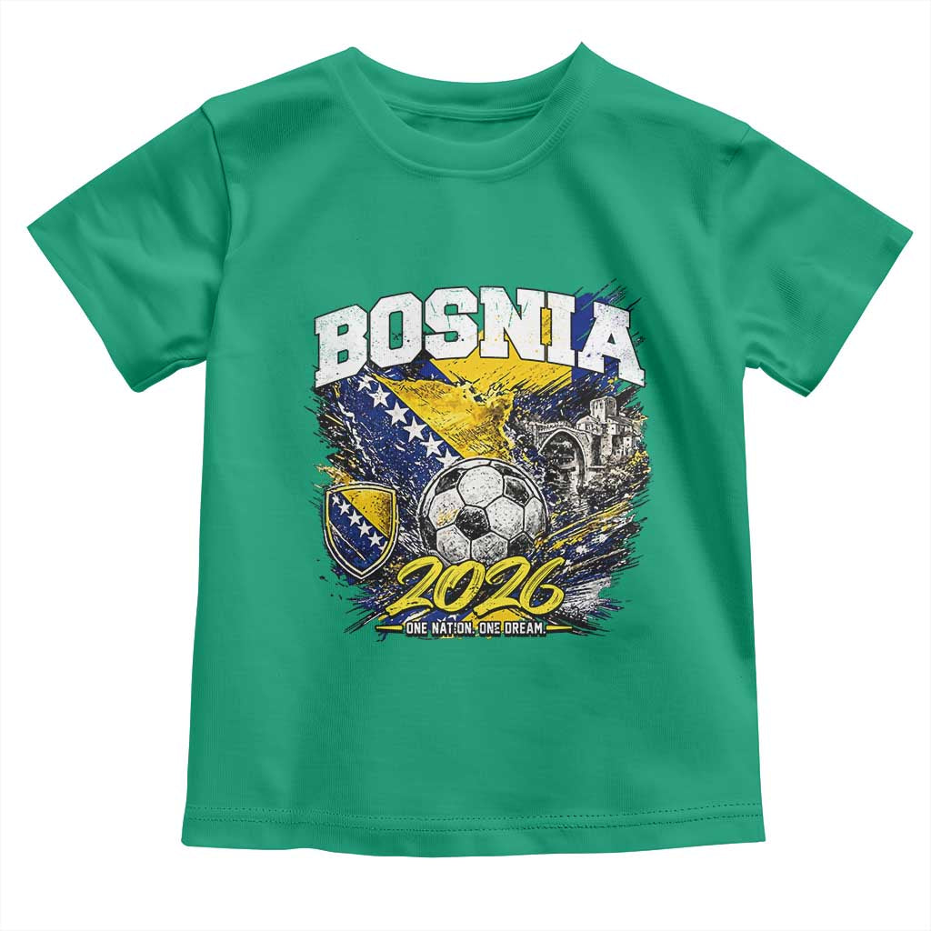 Bosnia Soccer Jersey Pride 2026 Toddler T Shirt One Nation One Dream Heritage Football Sports Fan