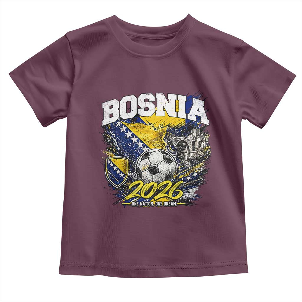 Bosnia Soccer Jersey Pride 2026 Toddler T Shirt One Nation One Dream Heritage Football Sports Fan