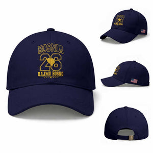 Lets Go Bosnia 2026 Hajmo Bosno Vintage Varsity Sports Style Baseball Cap Bosnia Herzegovina Map Soccer Lover Football Fan