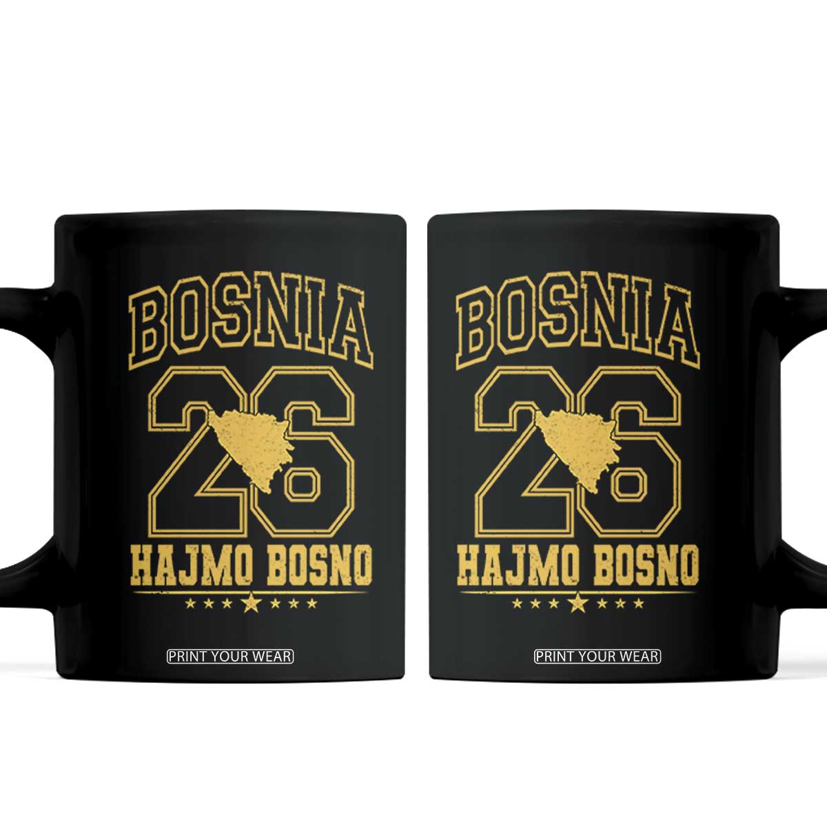 Lets Go Bosnia 2026 Hajmo Bosno Vintage Varsity Sports Style Coffee Mug Bosnia Herzegovina Map Soccer Lover Football Fan