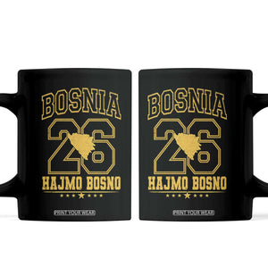 Lets Go Bosnia 2026 Hajmo Bosno Vintage Varsity Sports Style Coffee Mug Bosnia Herzegovina Map Soccer Lover Football Fan